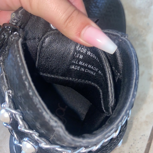 WOMENS COMBAT BOOT SUGAR 7.5 MOTO FASHION PEARL SNAKE SHINE - Picture 5 of 6